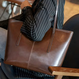 Stylish Leather Large Tote Bag
