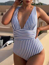 Striped One-Piece Swimsuit