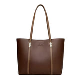 Textured Leather Tote Bag with Dual Closures