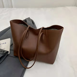 Stylish Sewing Thread Shoulder Leather Bag