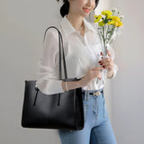 Textured Leather Tote Bag with Spacious Interior