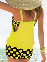 Women's Colorful Polka Dot Swimsuit Two Piece Set