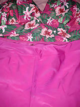 Plus-Size Floral Tankini Set with Halter Top & Shorts