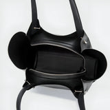 Split Leather Tote Bag with Zipper Closure