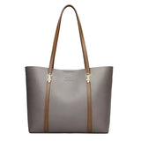 Textured Leather Tote Bag with Dual Closures
