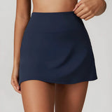 High-waist athletic skort with built-in shorts