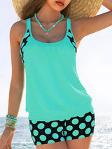 Women's Colorful Polka Dot Swimsuit Two Piece Set