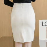 Stylish, elegant midi pencil skirt with back slit