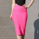 Women's vintage bandage midi skirt