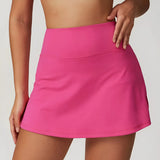 High-waist athletic skort with built-in shorts