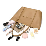 Women's Spacious Split Leather Tote Bag