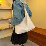 Leather Shoulder Bag with Button Closure