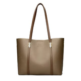 Textured Leather Tote Bag with Dual Closures