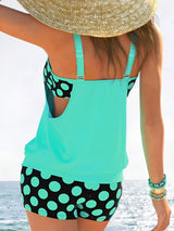 Women's Colorful Polka Dot Swimsuit Two Piece Set