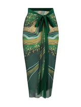 Tropical Print Two-Piece Swimsuit & Sarong Set