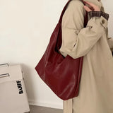 Two-Piece Large Leather Tote Bag
