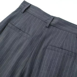 Striped & Solid Color High-Waisted Wide-Leg Pants