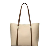 Textured Leather Tote Bag with Dual Closures