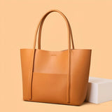 Women's Spacious Split Leather Tote Bag