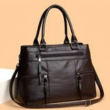 Large Capacity Retro Leather Boston Bag