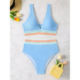 High-Waist Bikini Set with Crochet Details