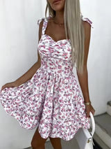 Printed Waist Fold-Up Dress