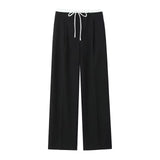 Women's High-Waisted Lace-Up Straight Pants