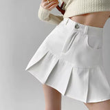 Vintage high-waist pleated mini skirt
