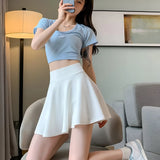 High-waist pleated tennis skirt