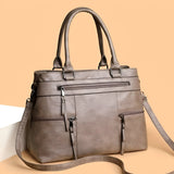 Large Capacity Retro Leather Boston Bag