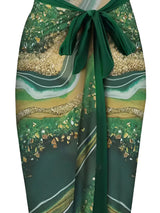 Tropical Print Two-Piece Swimsuit & Sarong Set