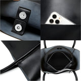 Women's Spacious Split Leather Tote Bag