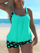 Women's Colorful Polka Dot Swimsuit Two Piece Set