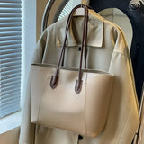 Stylish Sewing Thread Shoulder Leather Bag