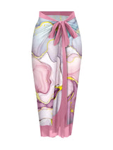 Tropical Print Two-Piece Swimsuit & Sarong Set