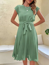 Pleated Lace-Up Summer Skirt