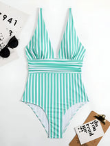 Striped One-Piece Swimsuit