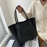 Split Leather Tote Bag with Zipper Closure