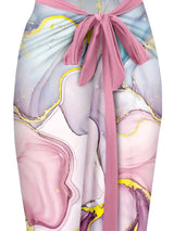 Tropical Print Two-Piece Swimsuit & Sarong Set