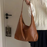 Two-Piece Large Leather Tote Bag