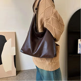 Leather Shoulder Bag with Button Closure