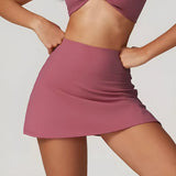 High-waist athletic skort with built-in shorts