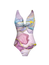 Tropical Print Two-Piece Swimsuit & Sarong Set