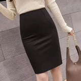 Stylish, elegant midi pencil skirt with back slit