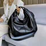 Large Leather Tote with Zipper Closure