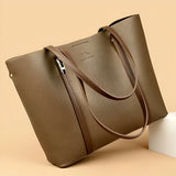 Textured Leather Tote Bag with Dual Closures
