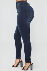 High-Waist Stretch-Jeans