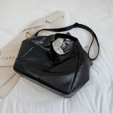 Large Leather Tote with Zipper Closure