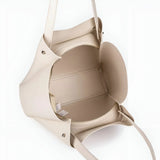 Split Leather Tote Bag with Zipper Closure