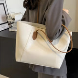 Stylish Sewing Thread Shoulder Leather Bag